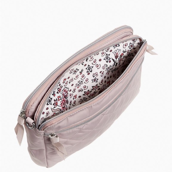 Vera Bradley triple compartment Quilted Crossbody Bag- Dover Mauve - Picture 3 of 10